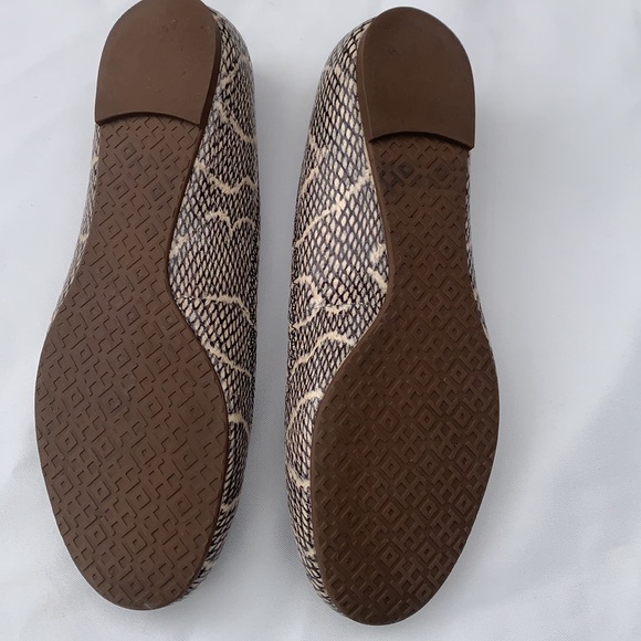 TORY BURCH Ballet Flat Snakeskin Print BrownBeige - Picture 5 of 12